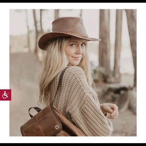 Leather outdoor outback Safari Hat